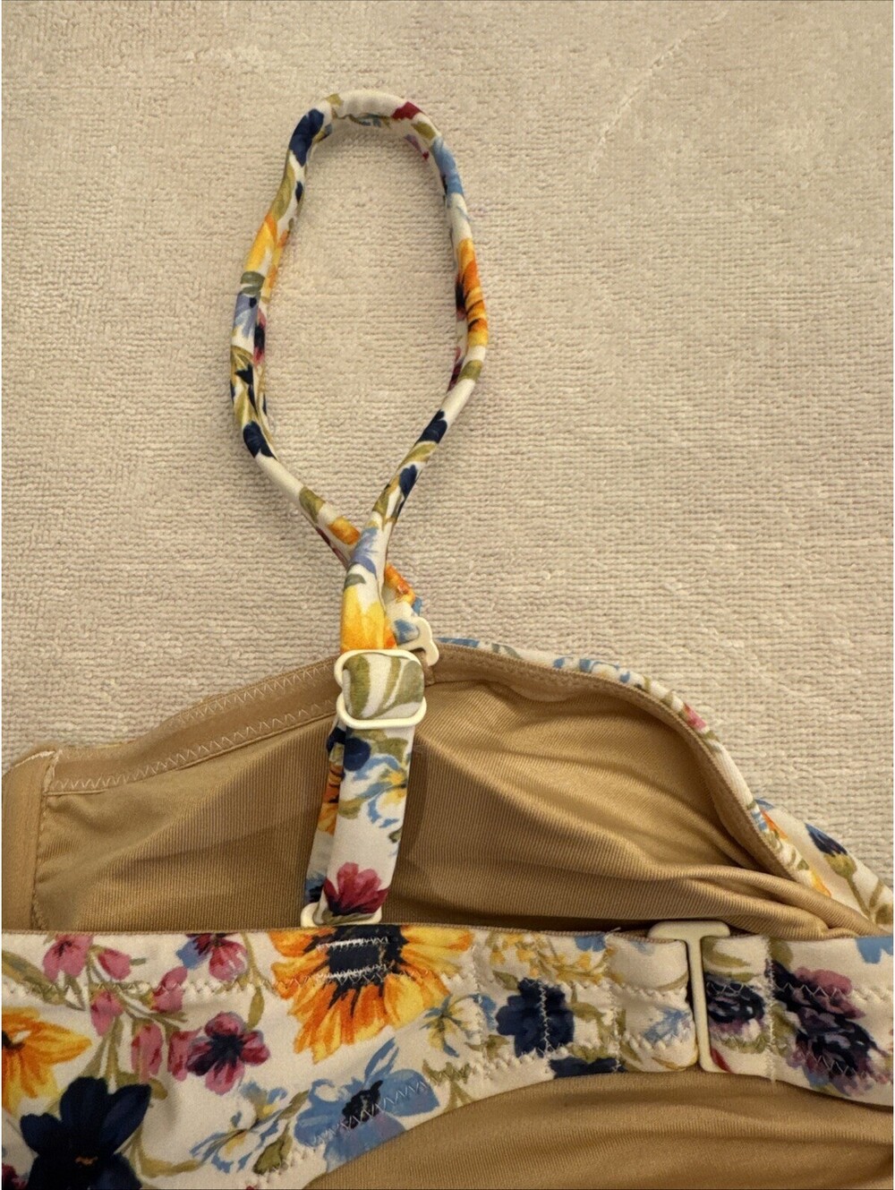 Old Navy Beach Floral Bikini Lined Swim Suit Top Colorful Women’s Size 2x - Picture 4 of 7